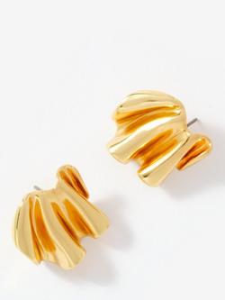 Mint Velvet Wave Stud Earrings, Gold - view 2, Gold