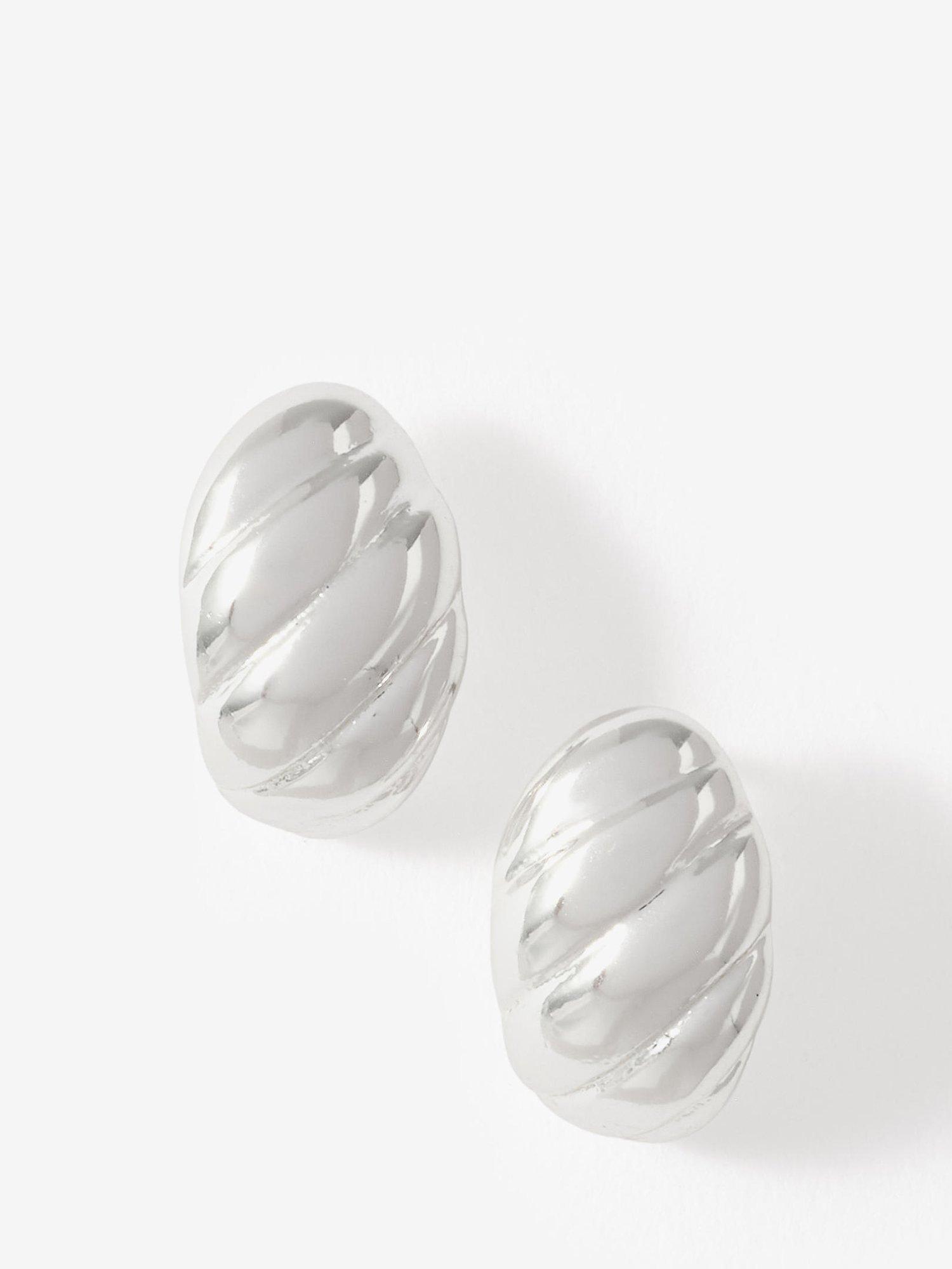 Product image 1 of 3, which shows Mint Velvet Twist Earrings, Silver