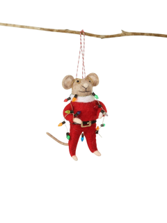Truly Christmas Lights Santa Mouse Tree Decoration