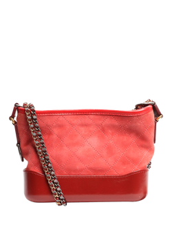 Pre-loved CHANEL 2017 Gabrielle Suede & Leather Crossbody Bag, Red, Red