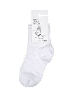 Casall Low Cut Tube Socks, Pack of 2, White - view 2, White