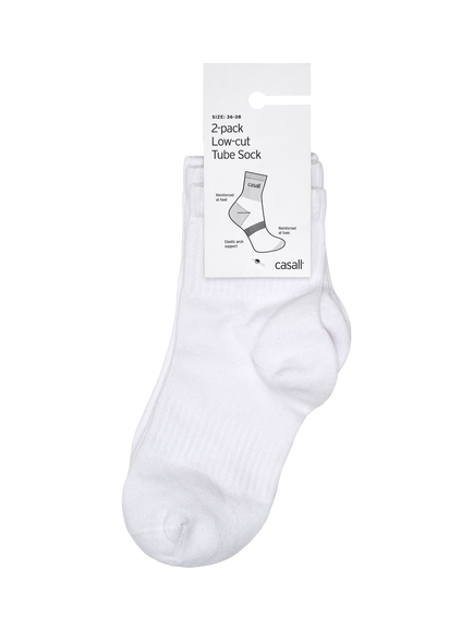 Casall Low Cut Tube Socks, Pack of 2, White - view 2, White