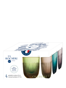 La Rochère Ouessant Glass Tumblers, Set of 4, 260ml, Assorted - view 2, Assorted Colours
