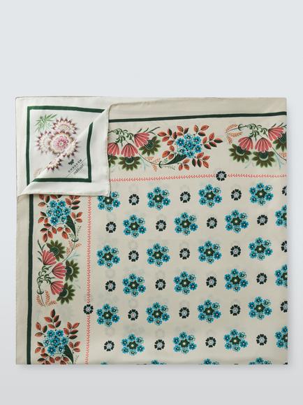 Weekend MaxMara Onesto Floral Pure Silk Scarf, Beige/Multi - view 2, Beige/Multi