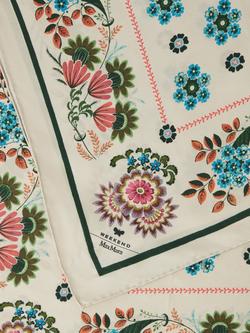 Weekend MaxMara Onesto Floral Pure Silk Scarf, Beige/Multi - view 2, Beige/Multi