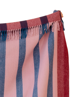 TBCo Fringed Recycled Wool Mix Blanket - view 2, Berry