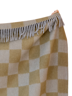 TBCo Fringed Recycled Wool Mix Blanket - view 2, Blue Green