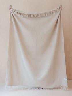 TBCo Fringed Recycled Wool Mix Blanket - view 2, Camel