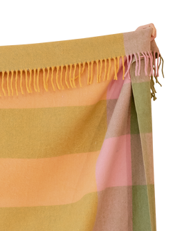 TBCo Fringed Recycled Wool Mix Blanket, Green - view 2, Green