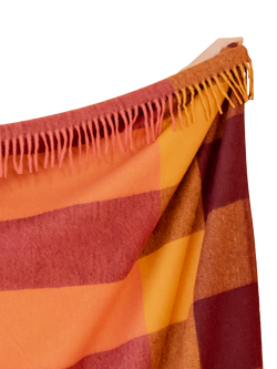 TBCo Fringed Recycled Wool Mix Blanket - view 2, Orche
