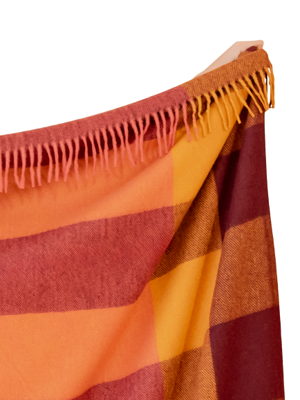 TBCo Fringed Recycled Wool Mix Blanket, Orchid - view 2, Orche