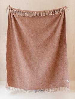 TBCo Fringed Recycled Wool Mix Blanket - view 2, Rust