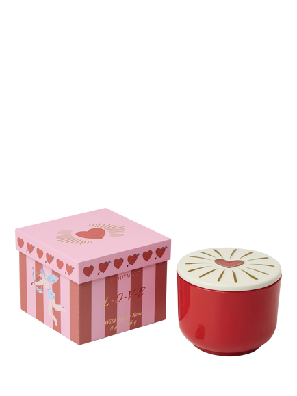 Paddywax Charm Heart Fig & Rose Scented Candle, 850g - view 2, Red