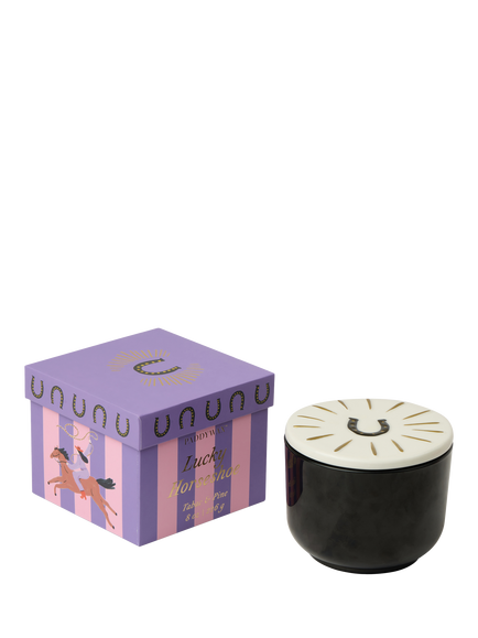 Paddywax Charm Lucky Horseshoe Tabac & Pine Scented Candle, 850g - view 2, Black