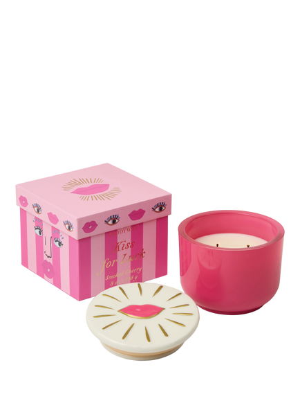 Paddywax Charm Kiss for Luck Smoked Cherry Scented Candle, 226g, Pink