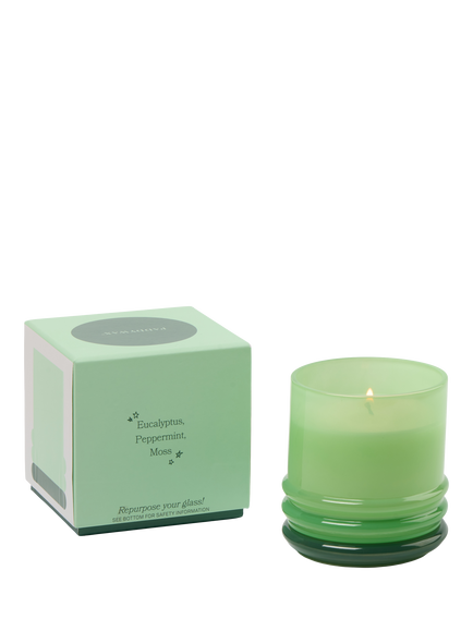 Paddywax Stacked Glass Mint Scented Candle, 655g - view 2, Green