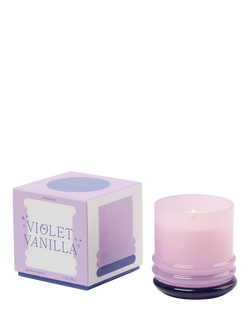 Paddywax Stacked Glass Vanilla Scented Candle, 655g - view 2, Purple