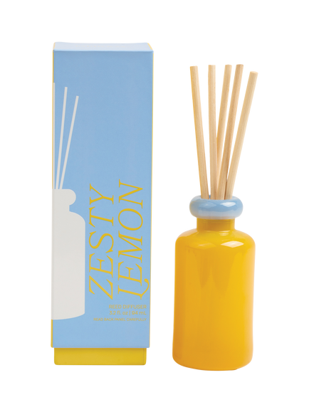 Paddywax Stacked Glass Lemon Reed Diffuser, 94ml - view 2, Blue