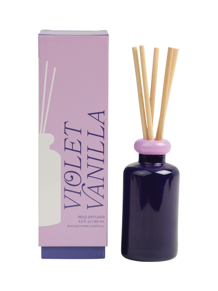 Paddywax Stacked Glass Vanilla Reed Diffuser, 94ml - view 2, Purple