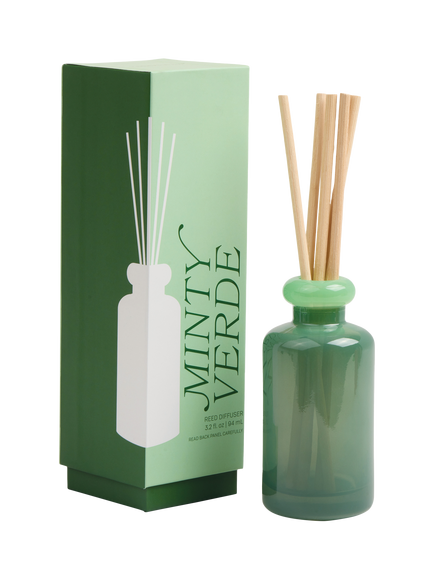 Paddywax Stacked Glass Mint Reed Diffuser, 94ml, Green