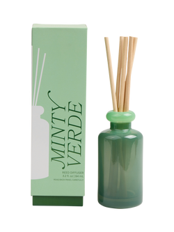 Paddywax Stacked Glass Mint Reed Diffuser, 94ml - view 2, Green