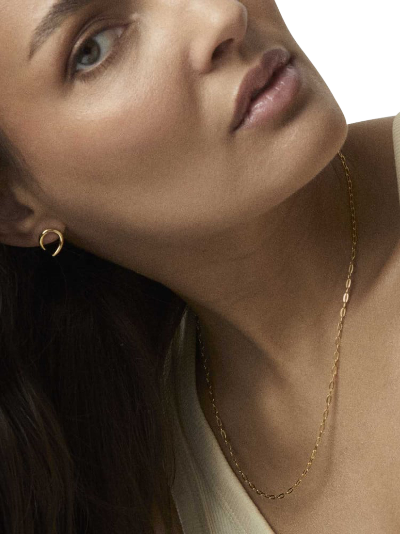 Product image 2 of 3, which shows Dinny Hall Mini Paperclip Necklace, Gold