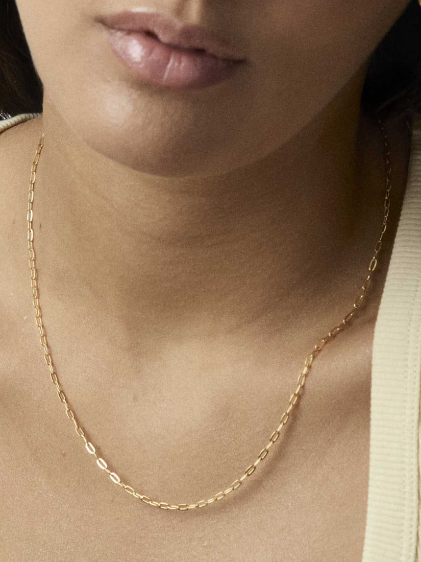 Product image 3 of 3, which shows Dinny Hall Mini Paperclip Necklace, Gold