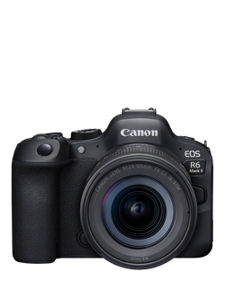 Canon EOS R6 Mark II Compact System Camera with RF 24-105mm IS STM Lens, 6K/4K Ultra HD, 24.2MP, Wi-Fi, Bluetooth, OLED EVF, 3" Vari-Angle Touch Screen, Black, Black