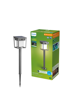 Philips Blaise Ultra Efficient Solar Powered Motion Sensor LED Outdoor Pedestal Light, Anthracite, Grey Graphite
