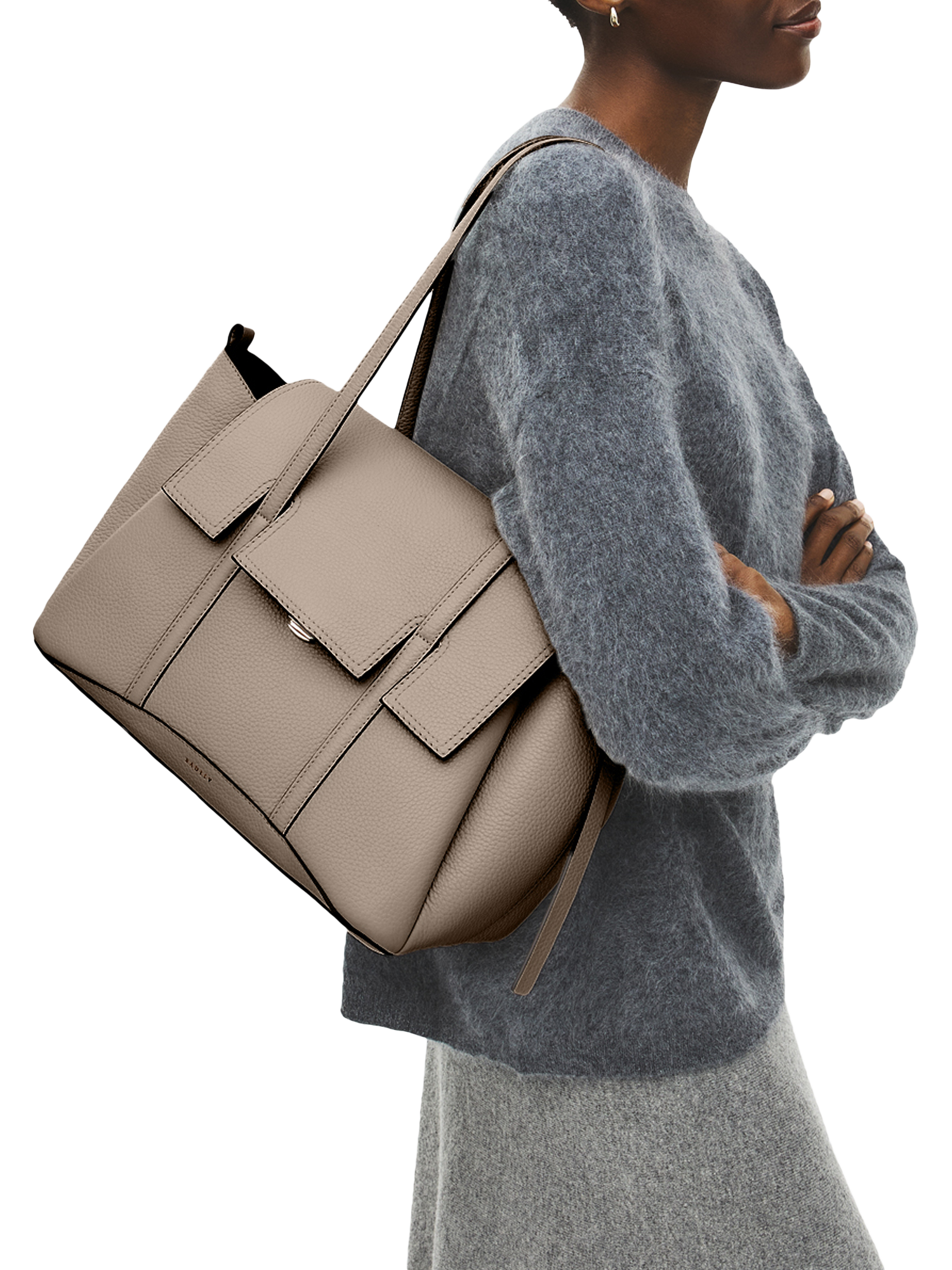 Product image 5 of 6, which shows Radley The Chancery Medium Leather Shoulder Bag, Porcini