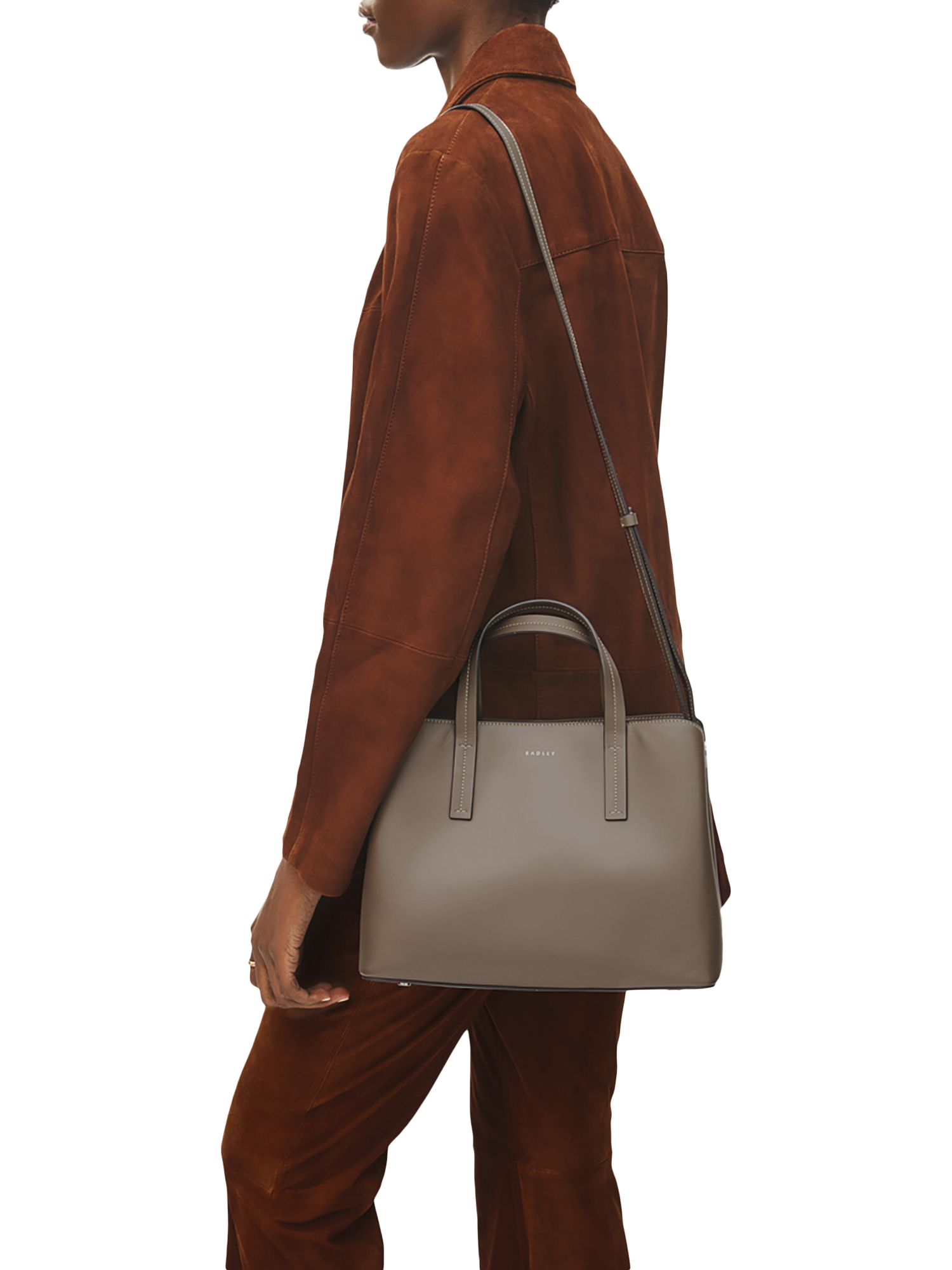 Product image 6 of 6, which shows Radley Dukes Place Leather Grab Bag, Coffee