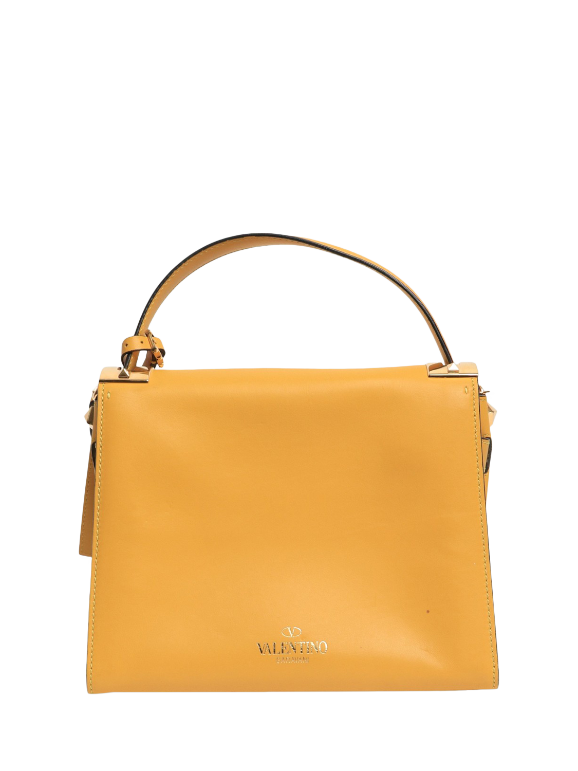 Product image 3 of 7, which shows Pre-loved Valentino My Rockstud Leather Shoulder Bag, Yellow
