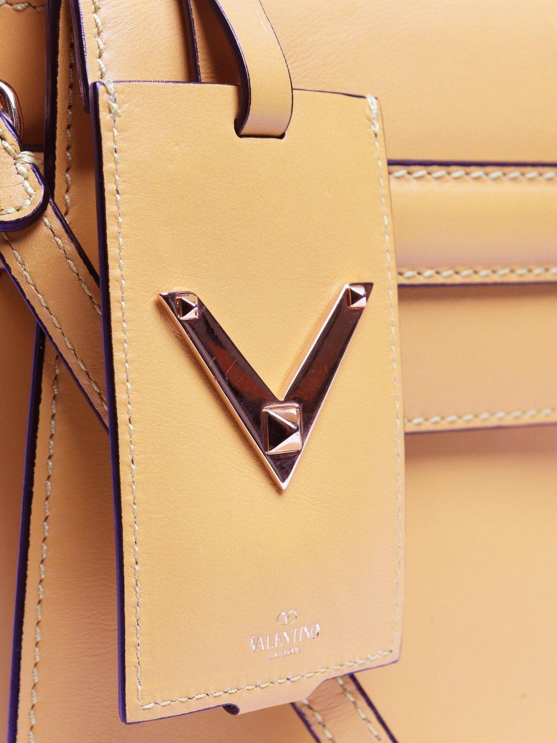Product image 4 of 7, which shows Pre-loved Valentino My Rockstud Leather Shoulder Bag, Yellow
