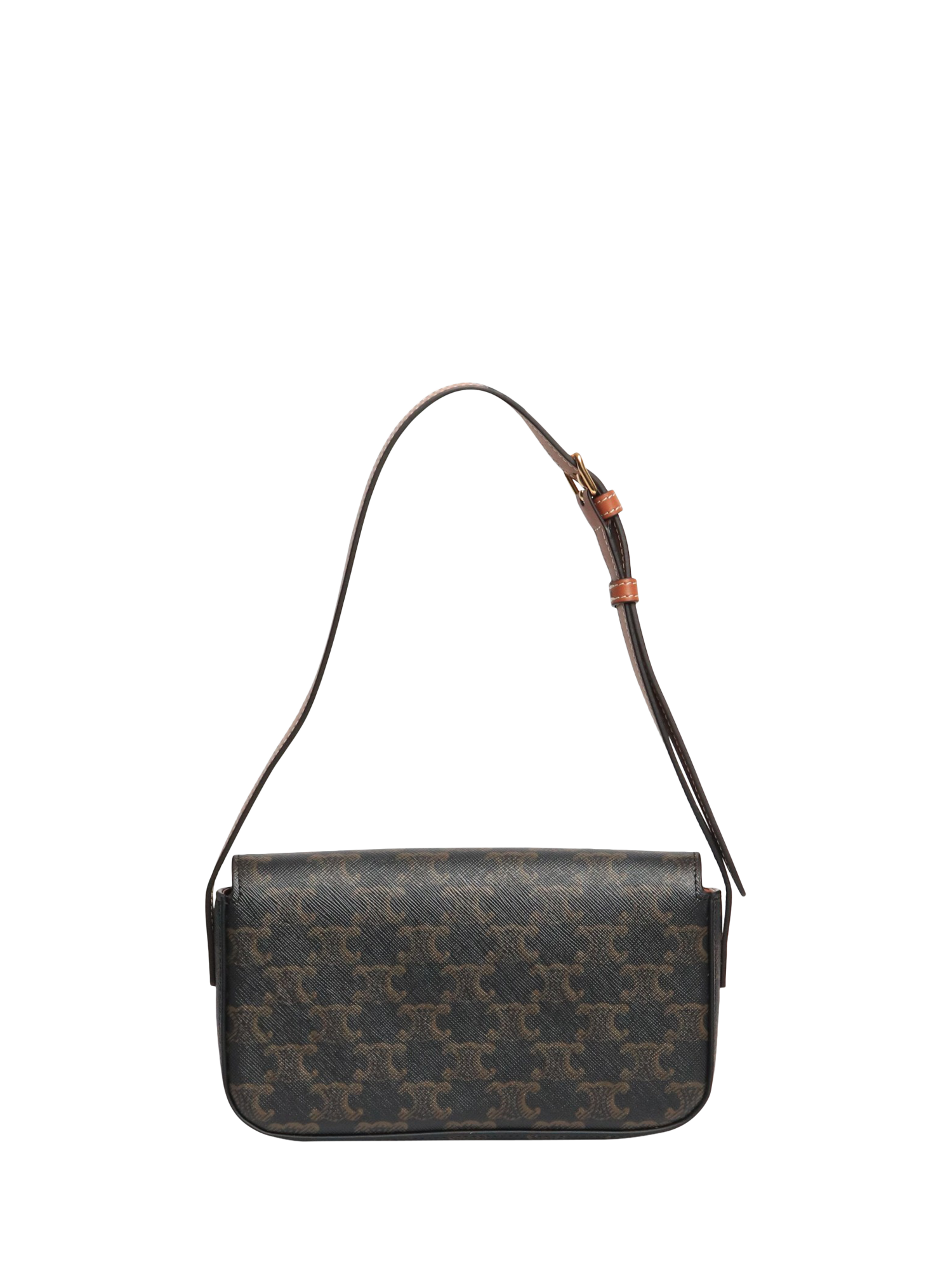 Product image 4 of 9, which shows Pre-loved CELINE Triomphe Gold Hardware Shoulder Bag, Brown