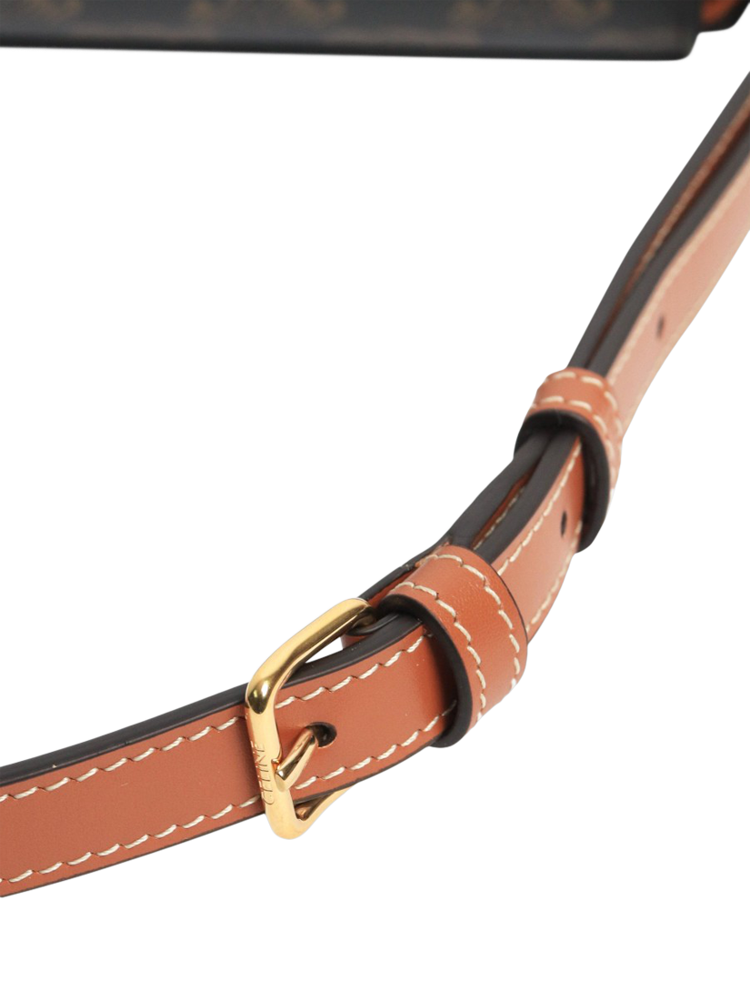 Product image 7 of 9, which shows Pre-loved CELINE Triomphe Gold Hardware Shoulder Bag, Brown