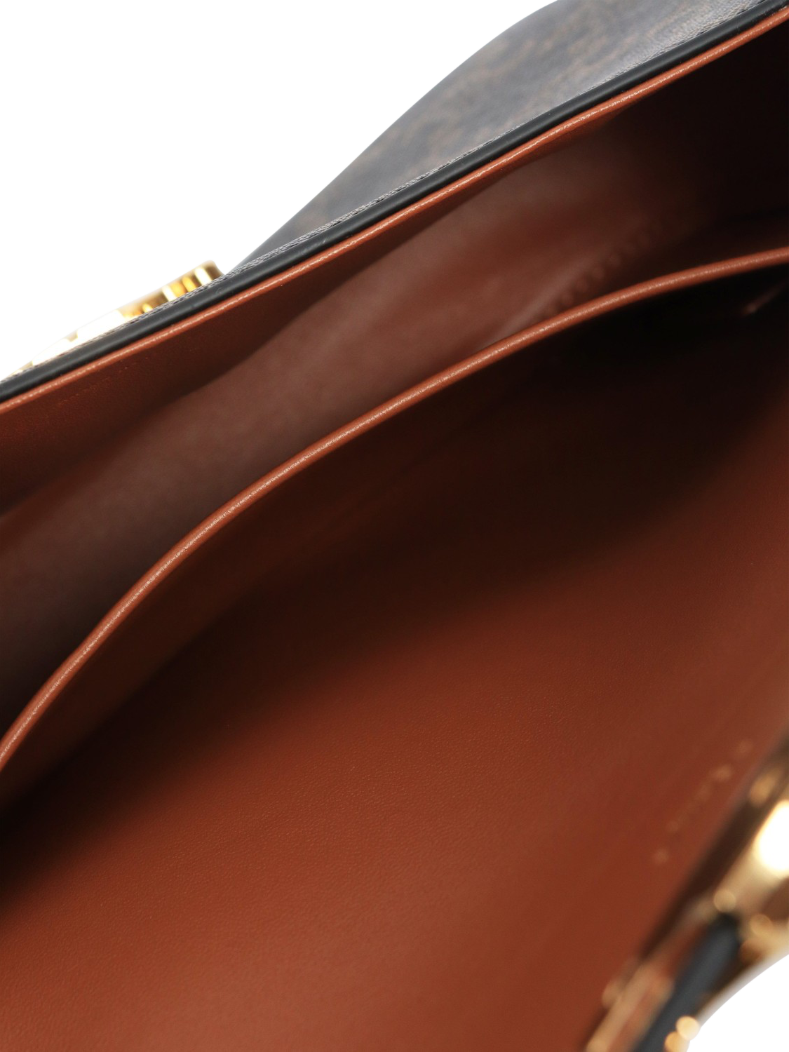 Product image 8 of 9, which shows Pre-loved CELINE Triomphe Gold Hardware Shoulder Bag, Brown