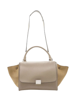 Pre-loved CELINE Trapeze Leather and Suede 2-Way Bag, Neutral - view 2, Neutral
