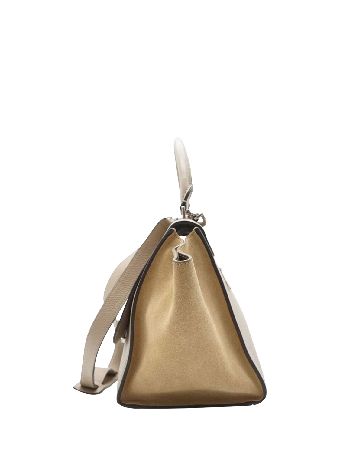 Product image 4 of 10, which shows Pre-loved CELINE Trapeze Leather and Suede 2-Way Bag, Neutral
