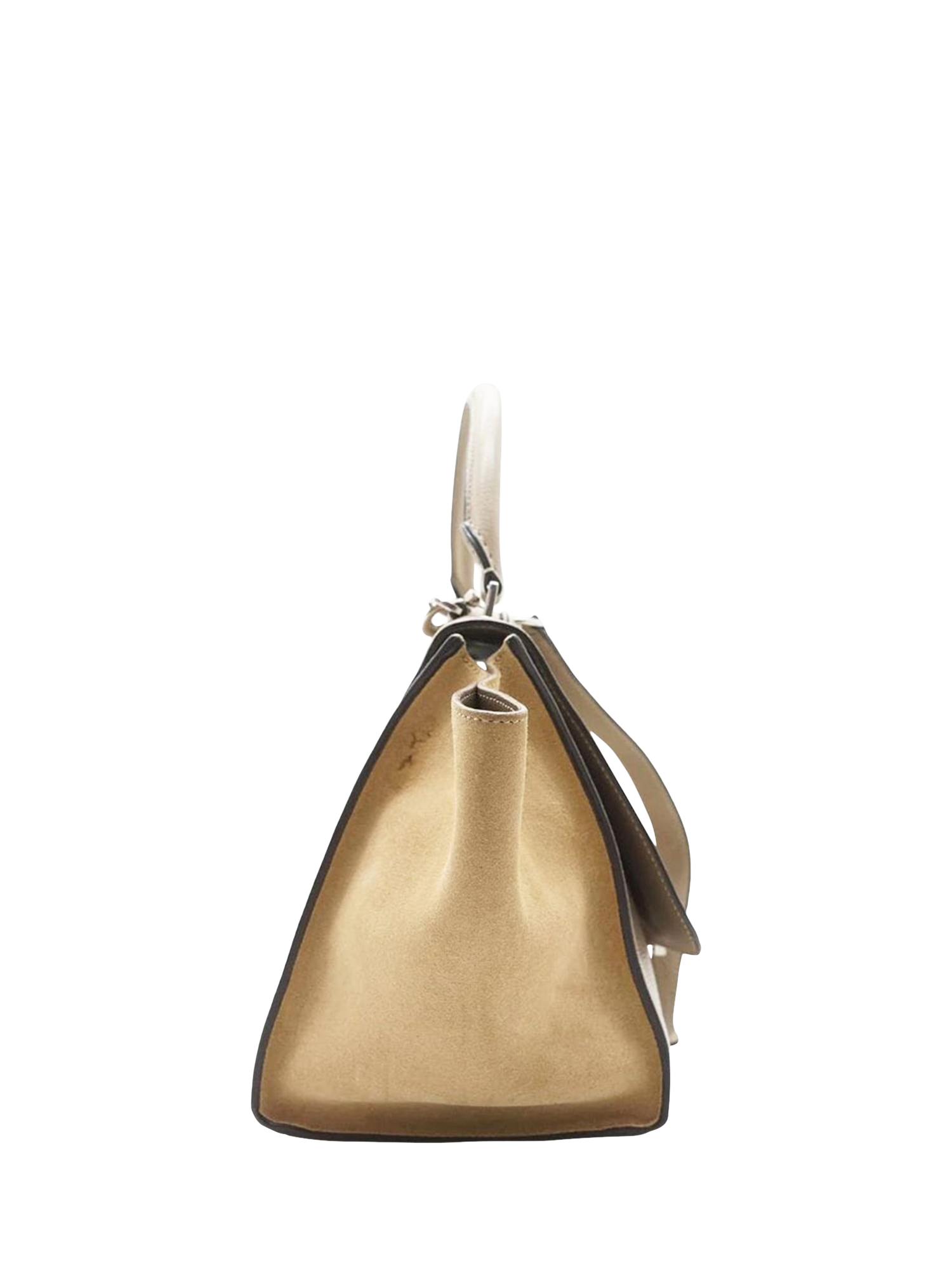 Product image 5 of 10, which shows Pre-loved CELINE Trapeze Leather and Suede 2-Way Bag, Neutral