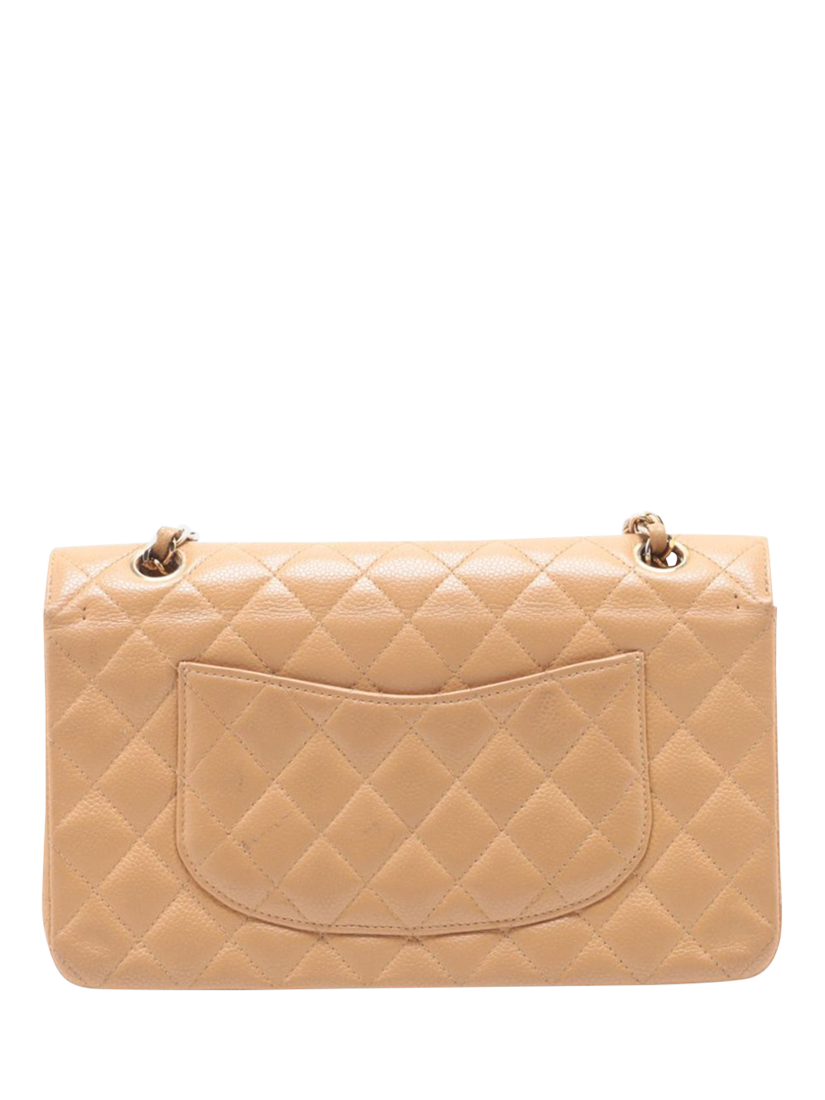 Product image 2 of 10, which shows Pre-loved CHANEL Vintage 2003 Medium Caviar Classic Double Flap Bag, Neutral