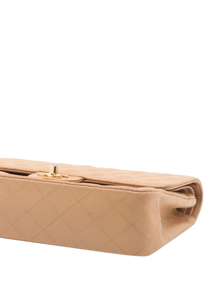 Product image 3 of 10, which shows Pre-loved CHANEL Vintage 2003 Medium Caviar Classic Double Flap Bag, Neutral