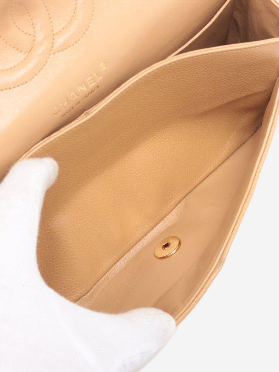 Product image 6 of 10, which shows Pre-loved CHANEL Vintage 2003 Medium Caviar Classic Double Flap Bag, Neutral