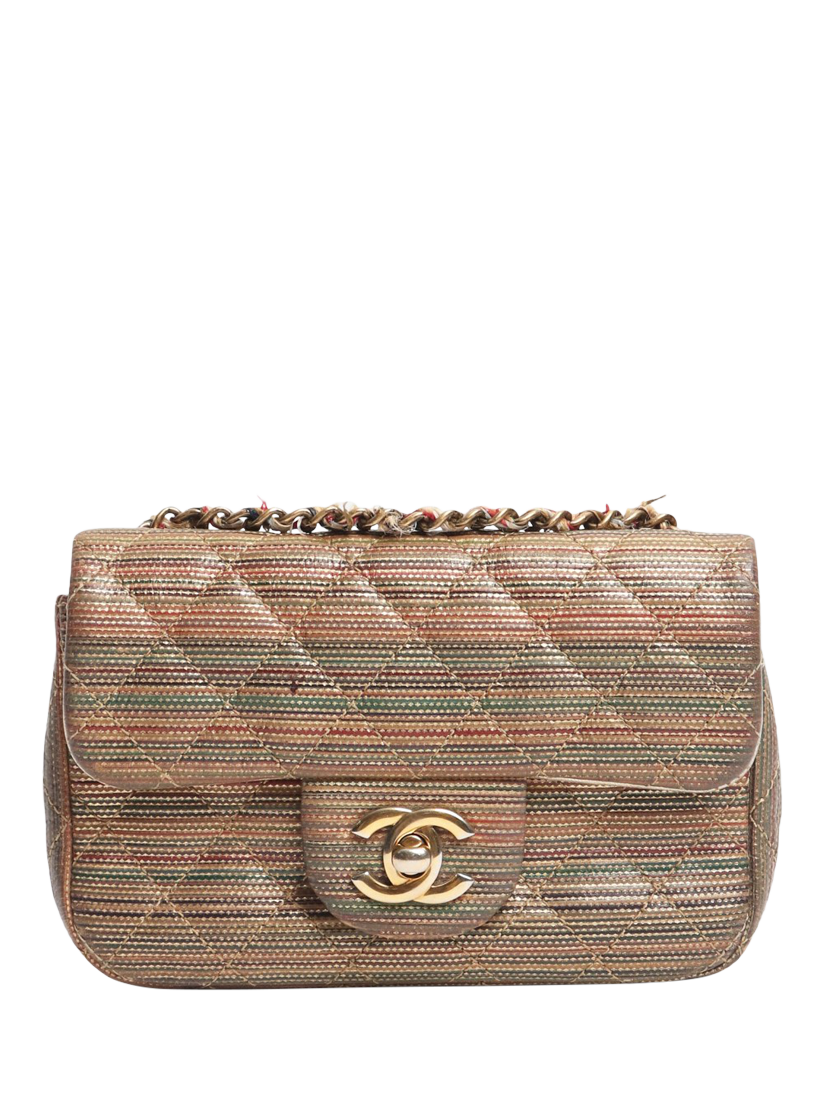 Product image 1 of 8, which shows Pre-loved CHANEL 2015 Mini Classic Single Flap Bag, Gold
