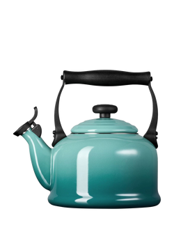 Le Creuset Traditional Stovetop Whistling Kettle, 2.1L, Bleu Riviera - view 2, Bleu Riviera