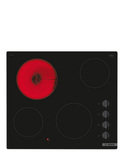 Bosch OUTLET Series 2 PKE611CA3E 60cm Ceramic Hob, Like New, Black, Black