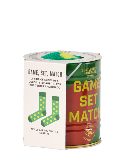 Gentlemen's Hardware Tennis Socks in a Tin - view 2, Green,yellow