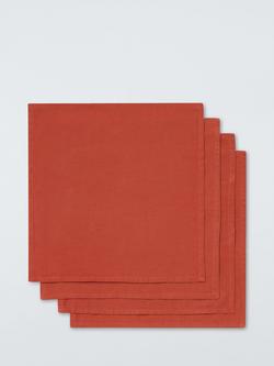 John Lewis Cotton Linen Blend Napkins, Set of 4, Sienna, Sienna