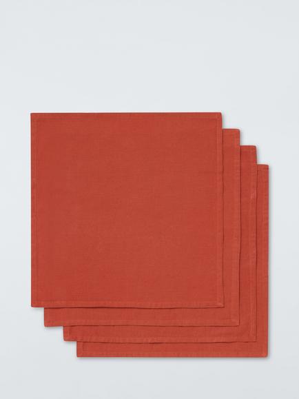 John Lewis Cotton Linen Blend Napkins, Set of 4, Sienna