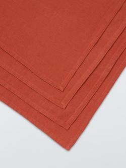 John Lewis Cotton Linen Blend Napkins, Set of 4, Sienna - view 2, Sienna