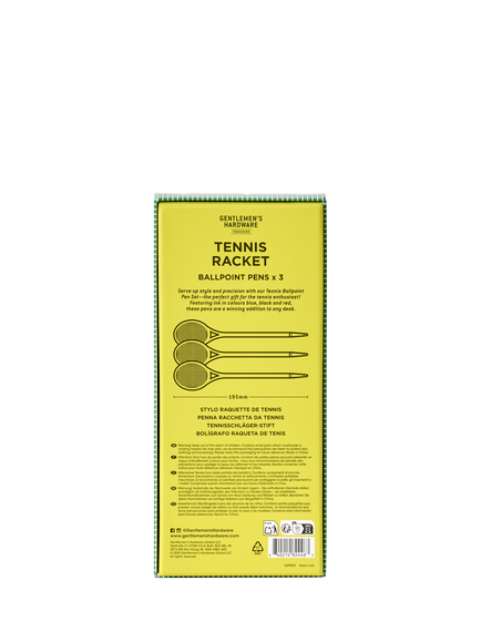 Gentlemen's Hardware Tennis Racket Ballpoint Pen Set - view 2, Green